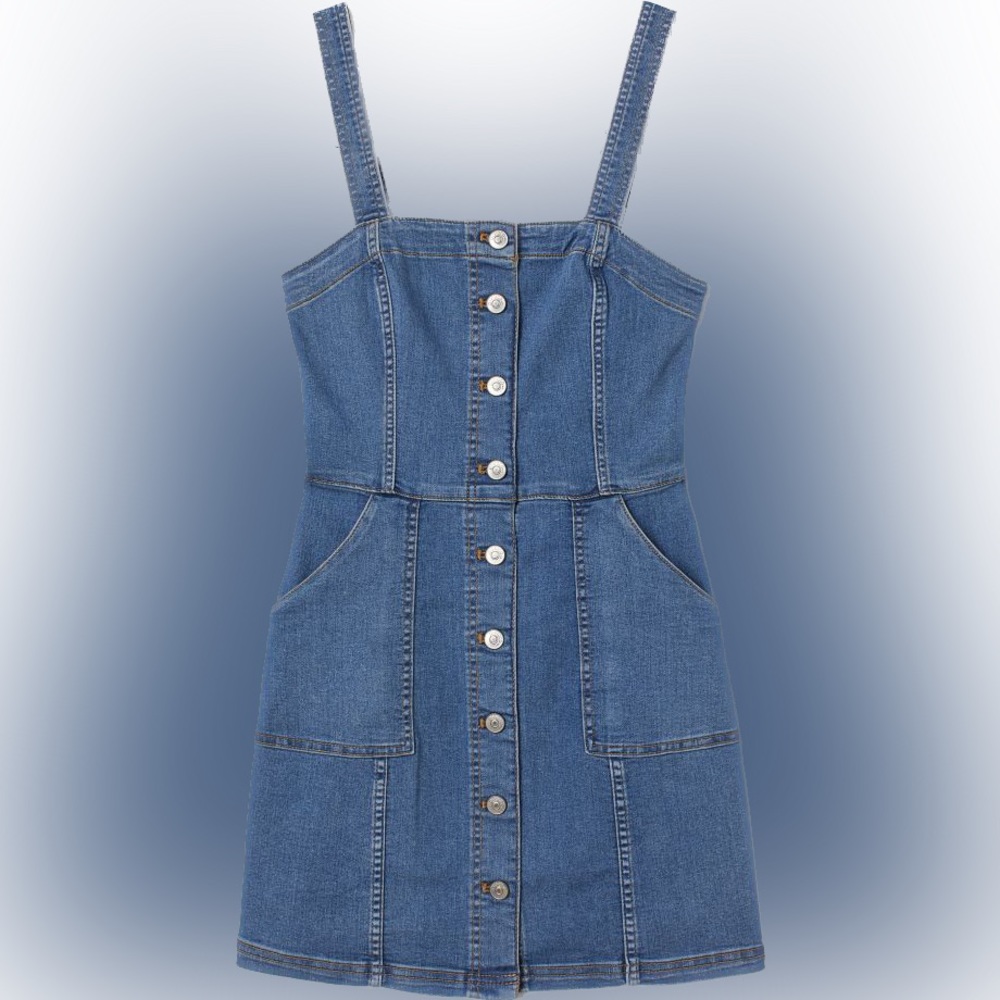 Overall Dress H&M Denim Dark Blue